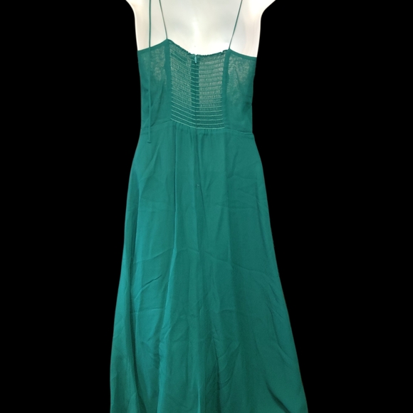 Women Reformation Emerald  Julliette Spaghetti Strap Sweet Heart Slit Dress 4 - Picture 2 of 13